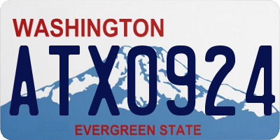 WA license plate ATX0924