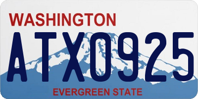 WA license plate ATX0925