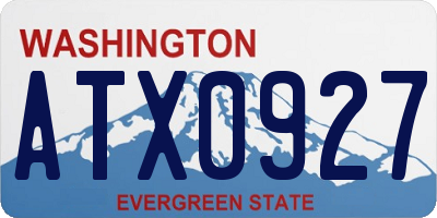 WA license plate ATX0927
