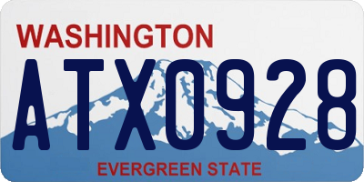 WA license plate ATX0928