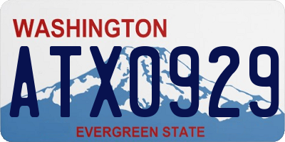 WA license plate ATX0929