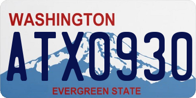 WA license plate ATX0930