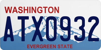 WA license plate ATX0932