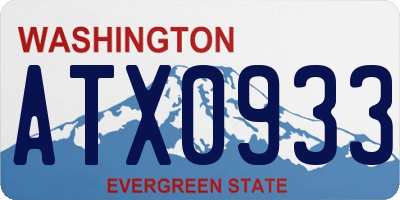 WA license plate ATX0933