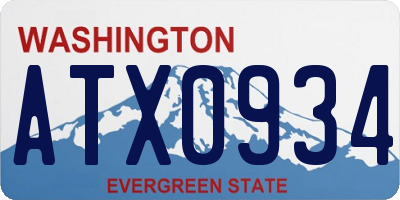 WA license plate ATX0934