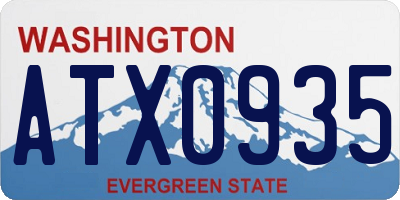 WA license plate ATX0935