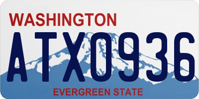WA license plate ATX0936
