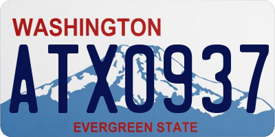 WA license plate ATX0937