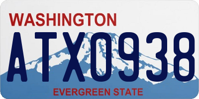 WA license plate ATX0938