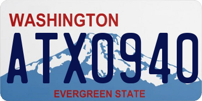 WA license plate ATX0940