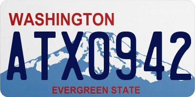 WA license plate ATX0942