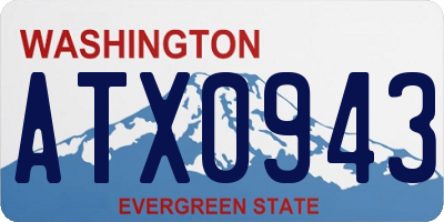 WA license plate ATX0943