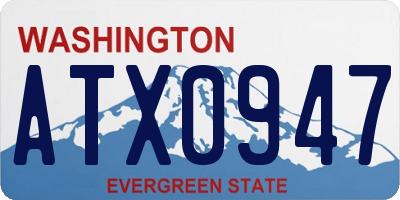 WA license plate ATX0947