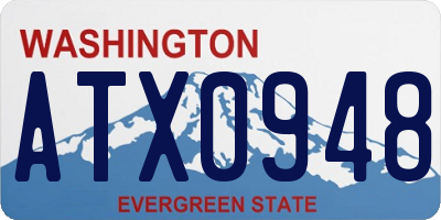 WA license plate ATX0948