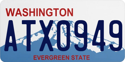 WA license plate ATX0949