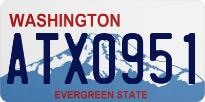 WA license plate ATX0951