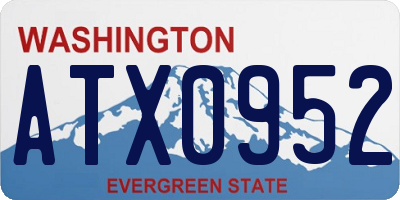 WA license plate ATX0952
