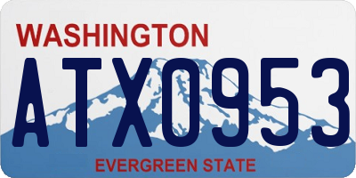 WA license plate ATX0953