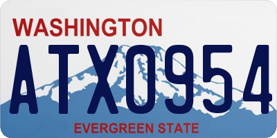 WA license plate ATX0954