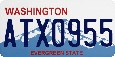 WA license plate ATX0955
