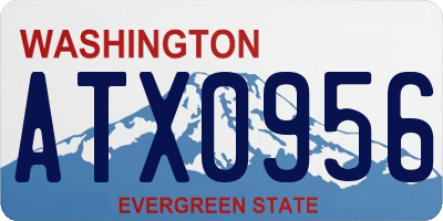 WA license plate ATX0956