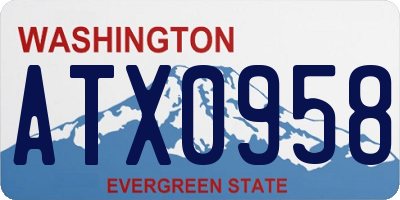 WA license plate ATX0958