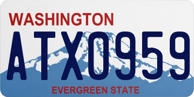 WA license plate ATX0959