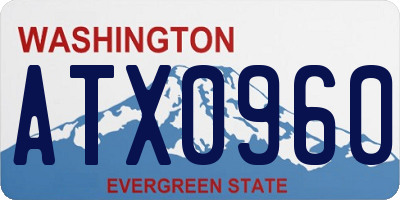WA license plate ATX0960