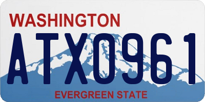 WA license plate ATX0961
