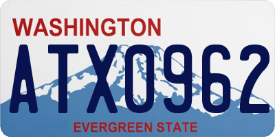 WA license plate ATX0962