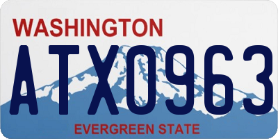 WA license plate ATX0963