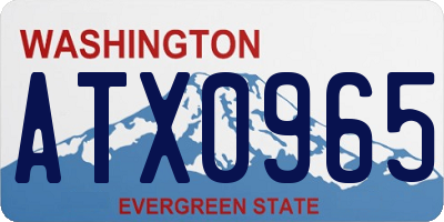 WA license plate ATX0965