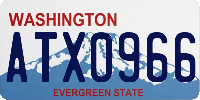 WA license plate ATX0966