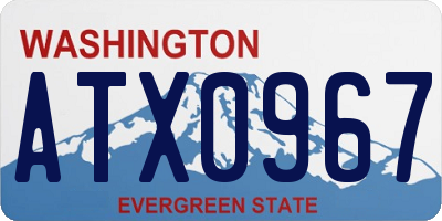 WA license plate ATX0967