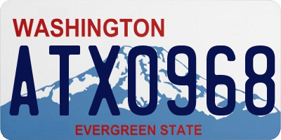 WA license plate ATX0968