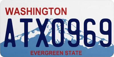 WA license plate ATX0969