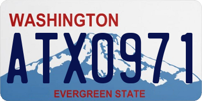 WA license plate ATX0971