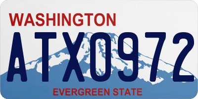 WA license plate ATX0972