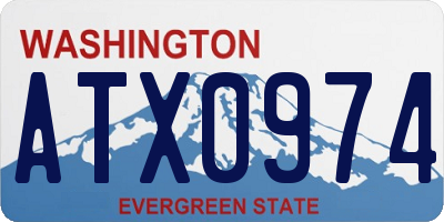 WA license plate ATX0974