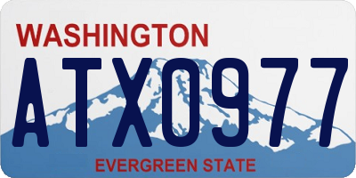 WA license plate ATX0977