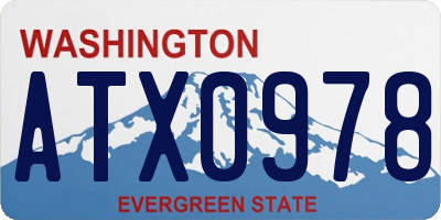 WA license plate ATX0978