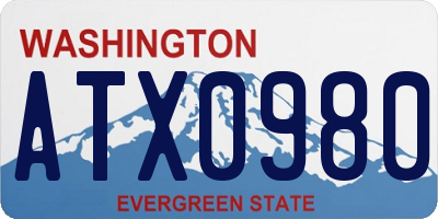 WA license plate ATX0980