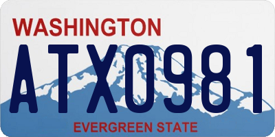 WA license plate ATX0981