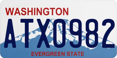 WA license plate ATX0982