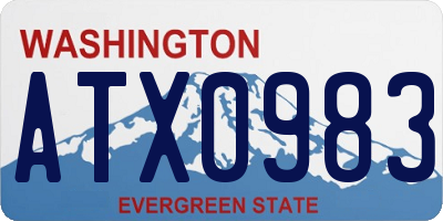 WA license plate ATX0983