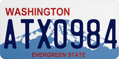 WA license plate ATX0984