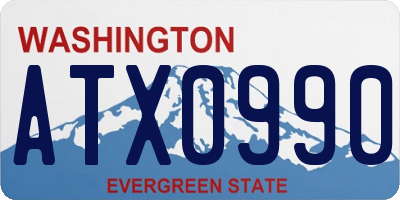 WA license plate ATX0990