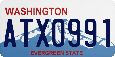 WA license plate ATX0991