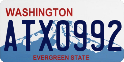 WA license plate ATX0992