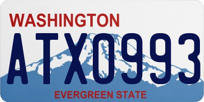 WA license plate ATX0993